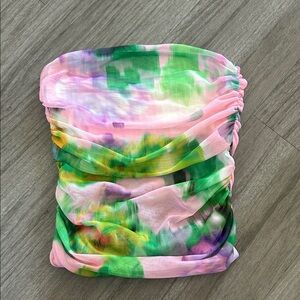 Zara Multicolor Strapless Top